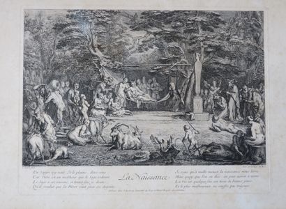 null GILLOT Claude (Langres 1673 Paris 1722) - SUITE complète de 4 PLANCHES "La vie...