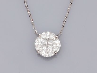 Fine necklace in 18K white gold, with a forçat...
