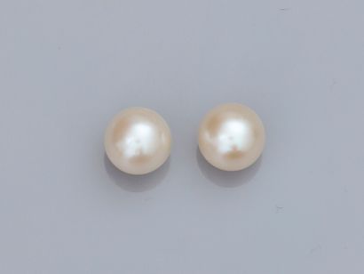 Pair of earrings set with cultured pearls...
