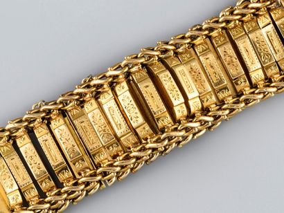 Bracelet manchette en or jaune 750°/°° (18K),...