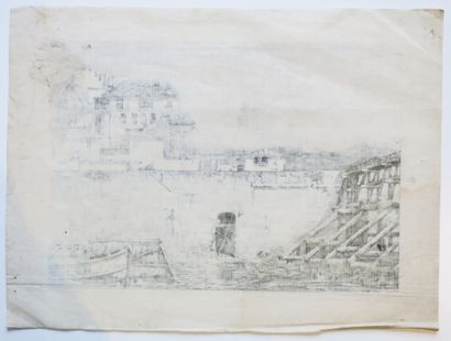 null NIEL Gabrielle (Poligny (Jura) 1840 1894) - "Ruines de l'hôtel de Bretonvilliers....