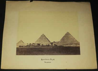 null EGYPTE - PHOTO ANCIENNE du XIXème. "PYRAMIDES DE CHYZEH, Vue générale". 24 x...