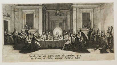  CALLOT Jacques (Nancy 1592 1635) - "La Dernière cène". Planche de la "Grande Passion"....