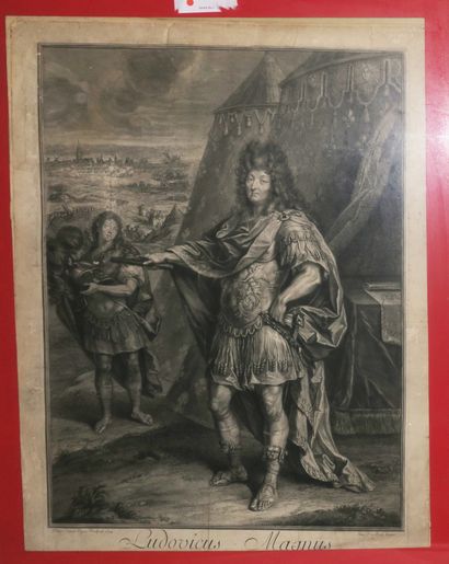 null LOUIS XIV - Grand PORTRAIT en pied de LOUIS XIV - "Ludovicus Magnus". 1694....