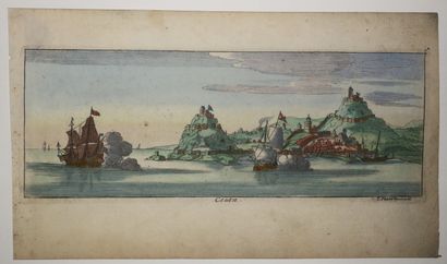 null CEUTA - Vue de "Ceuta". c.1690. Gravé à l'eau-forte et au burin par Gaspar Bouttats...