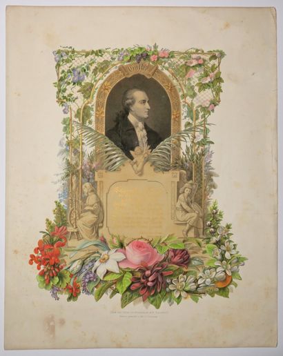 null PORTRAIT de Johann Wolfgang von GOETHE (1749-1832). XIXème. Lithographie en...