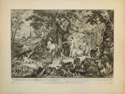 null RIDINGER Johann Elias (1698-1767) - [Adam et Eve]. c.1730-1760. Suite incomplète...