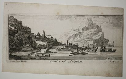 null TURQUIE - VUE de "(ANTALYA) Satalia nel Arcipelago". c.1690. Gravé à l'eau-forte...