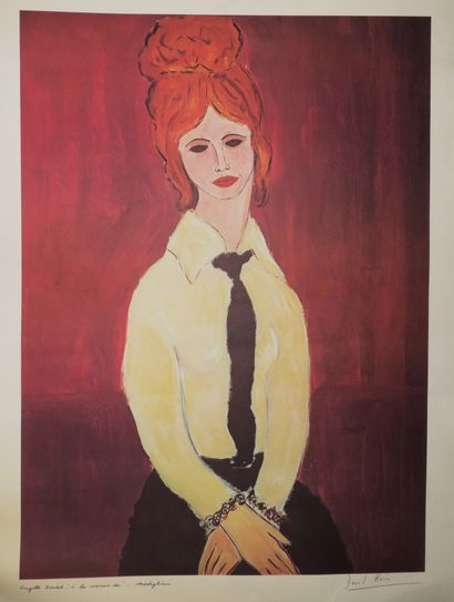 null STEIN David (1935-1999) - "Brigitte Bardot "à la manière de". Modigliani". c.1960-1970....