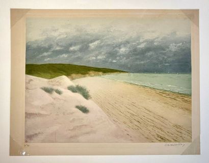 null HOUDARD Charles-Louis (actif entre 1892 et 1914) - " La Dune". Gravure à l'eau-forte...