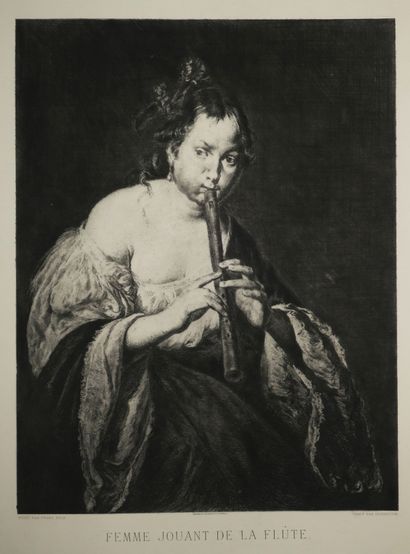 null DESBOUTIN Marcellin (1823-1902) - "Femme jouant de la flûte". 1890. Eau-forte...