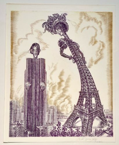 null DECARIS Albert (1901 1988) - " Centenaire de la Tour Eiffel", Paris, 1989. Burin...
