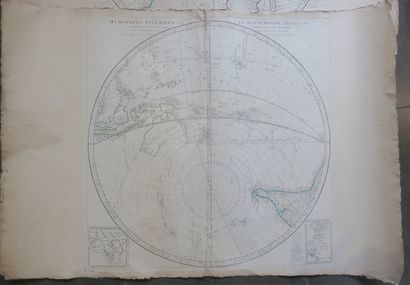 null MAPPPEMONDE in 2 plates: "HEMISPHERE superior & inferior of the Mappemonde projected...