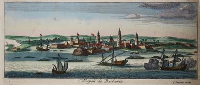 null LIBYE - VUE de "TRIPOLI de Barbaria". c.1690. Gravé à l'eau-forte et au burin...