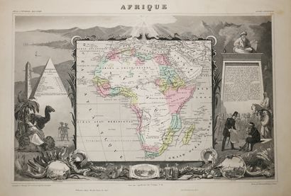 null AFRICA - MAP OF "AFRICA", by Victor LEVASSEUR, Atlas National de la France illustrée,...