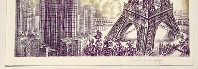 null DECARIS Albert (1901 1988) - " Centenaire de la Tour Eiffel", Paris, 1989. Burin...