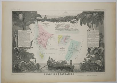 null SENEGAMBIA & MADAGASCAR - MAP OF "French Colonies (in Africa) / Senegambia situated...