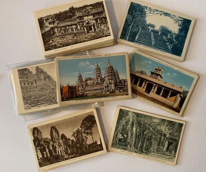 null [INDOCHINA] Set of 250 postcards from the 1930's : Angkor, Hué, Annam, Colonial...