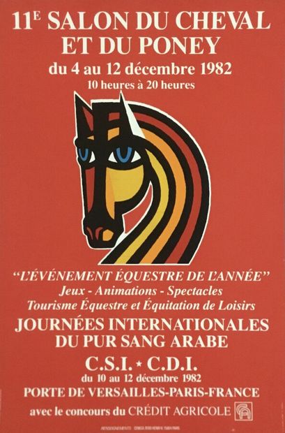 null Affiche Salon du cheval 1982. Format 58 x 38 cm