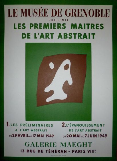 null ARP Hans Les premiers maîtres de l'art abstrait Affiche en Lithographie 1949...