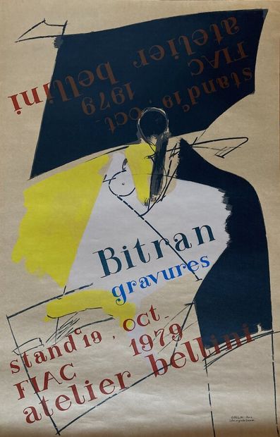 null BITRAN Albert Affiche originale en lithographie 1979 Format 99 x 64 cm