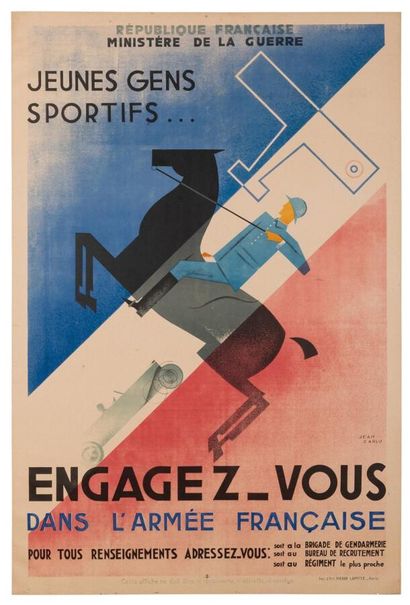 null CARLU, J. - [ Jeunes gens sportifs Engagez Vous dans l'Armée Française ] Paris,...