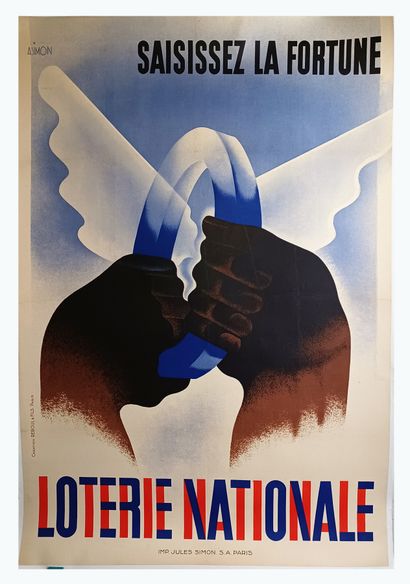 null SIMON, A. - [ Loterie Nationale Saisissez la Fortune ] Paris, 1930. Affiche...