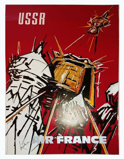  Georges, MATHIEU - USSR Paris, 1967. Affiche USSR pour Air France, créée par Georges... Gazette Drouot