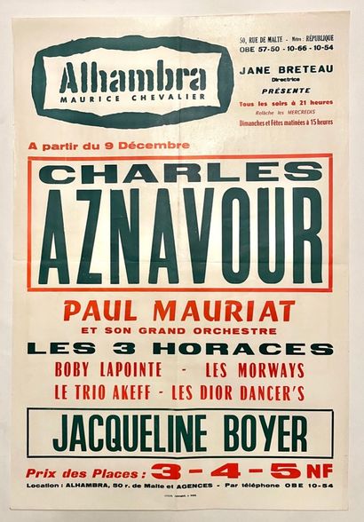 null ALHAMBRA- [ Alhambra - Charles Aznavour/ Jacqueline Boyer ] Paris, ca. 1960....