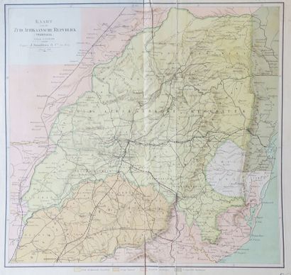 null AFRIQUE DU SUD - CARTE - "Kaart van de ZUID AFRIKAANSCHE REPUBLIEK (Transvaal)"....