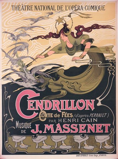 null BERTRAND, E. - [ Cendrillon Opéra de Jules Massenet ] Paris, 1898. Belle affiche...