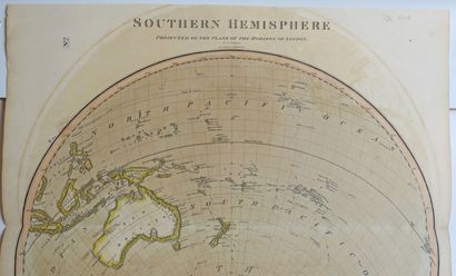 null CARTE du PÔLE SUD - "SOUTHERN HEMISPHERE projected on the Plane of the Horizon...