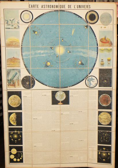 CARTE ASTRONOMIQUE DE L'UNIVERS. c.1877....