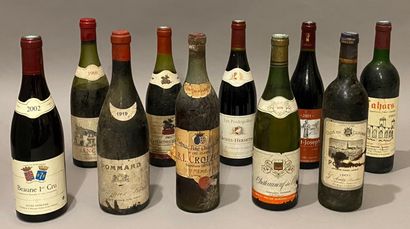 null Dix-huit bouteilles de vins divers de France dont : POMMARD 1919 Pommier Frères,...
