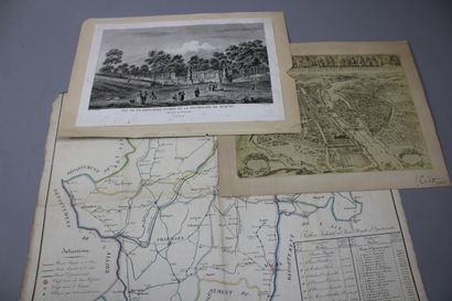 Ensemble : Carte du département de Saône-et-Loire,...