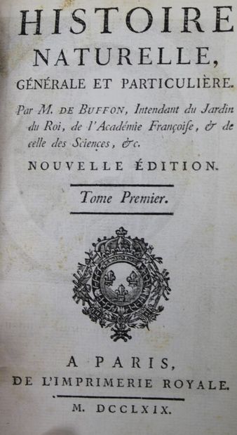 null BUFFON : Histoire naturelle, générale et particulière. Paris, impr Royale, 1769-1778;...