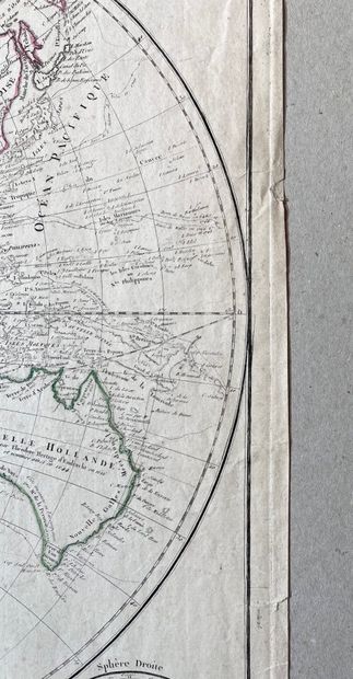 null MAPPEMONDE - J. B. POIRSON (1761 - 1831) - " Mappe-monde, divisée en deux hémisphères...