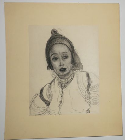 null MAROC - A. SURÉDA - [FEMME DE MARRAKECH]. Début 20ème. DESSIN sur papier de...