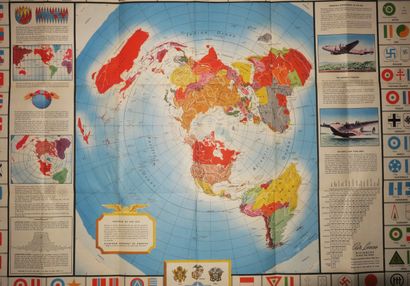 null MAPPEMONDE - Petruccelli - GLOBAL MAP for GLOBAL WAR and Global PEACE, 1943....