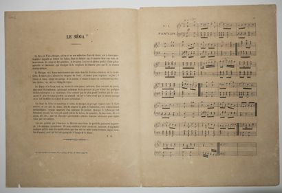 null LA REUNION - PARTITION DE MUSIQUE - "LE SÉGA, Quadrille créole par F.A", 1883....