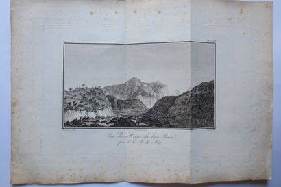 null LA REUNION - 2 PLATES: "View of the MORNE du Bras PANON, taken from the Rivière...