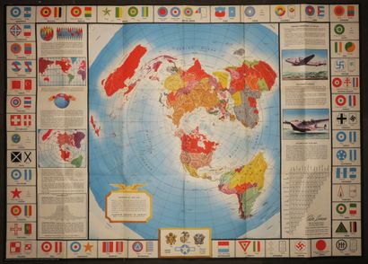 null MAPPEMONDE - Petruccelli - GLOBAL MAP for GLOBAL WAR and Global PEACE, 1943....