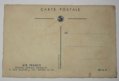 null MAPPEMONDE AIR France - "Air France Réseau Aérien Mondial". 1937. Carte postale...