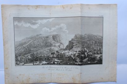 null LA REUNION - 2 PLATES: "View of the MORNE du Bras PANON, taken from the Rivière...