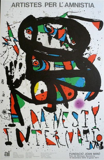 null MIRO Joan affiche en lithographie 1977, signature imprimée en bas à gauche,...