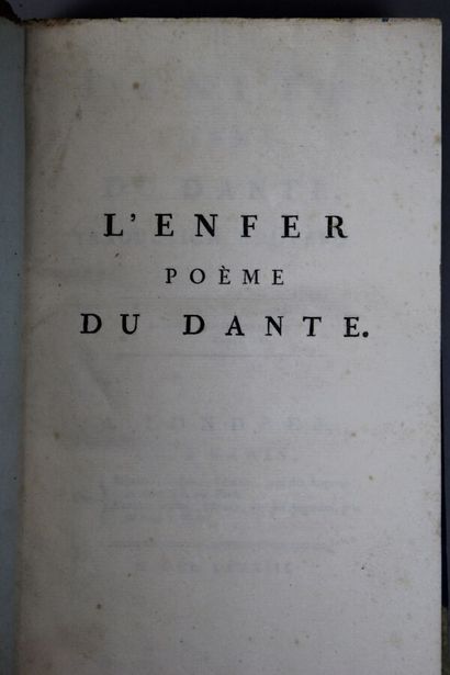 null - [RIVAROL (Antoine de)] DANTE ALIGHIERI : L'Enfer. Poème du Dante. Traduction...