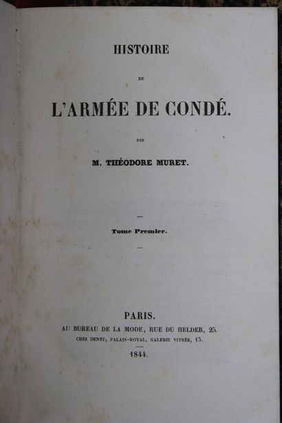 null - COUNTER-REVOLUTION. ARMEE DE CONDE. - MURET (Théodore) : History of the Army...