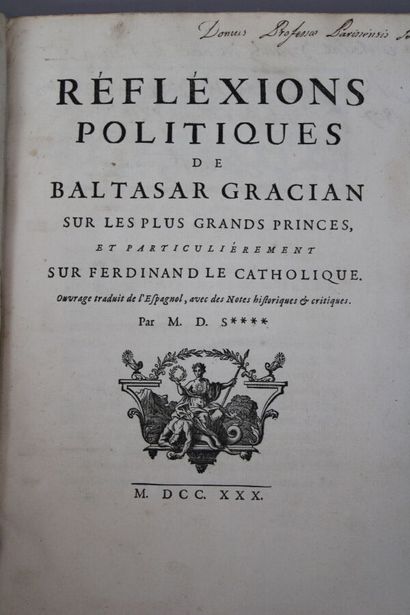 null - GRACIAN. SILHOUETTE (Etienne) : Réflexions politiques de Baltasar Gracian...