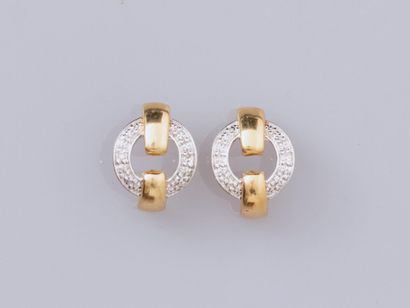 Pair of earrings in two-tone gold 750°/°°...