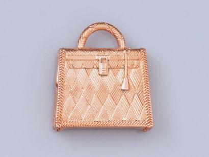 HERMES, large Kelly charm in copper-plated...